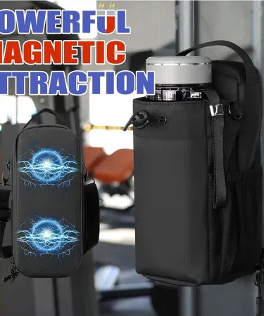 Black magnetic gym sling bag water resistant crossbody unisex fitness travel Pakistan