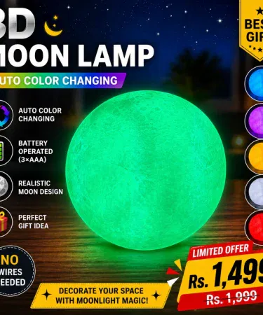 3D moon lamp LED color changing battery operated night light sold in Pakistan