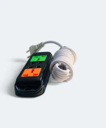 Power extension outlet with four sockets and three meter copper wire sold in Pakistan