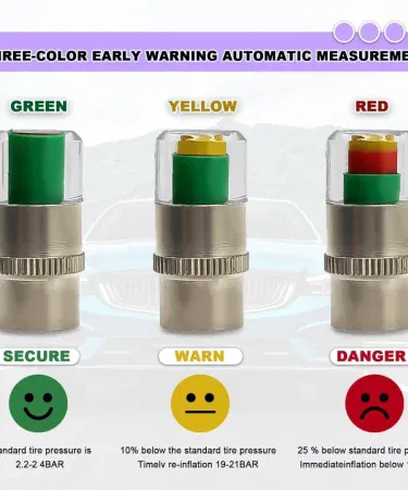 Tire pressure monitor valve caps color indicator car bike motorcycle 4 pieces Pakistan