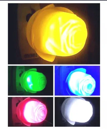 Pack of multicolor 0-watt LED flower bulbs for night room decor in Pakistan