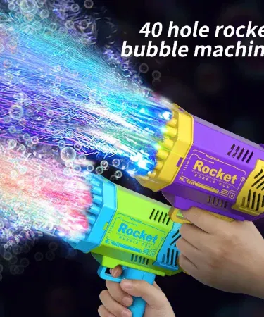 Electric 40 hole bubble gun machine with bubble liquid sold in Pakistan