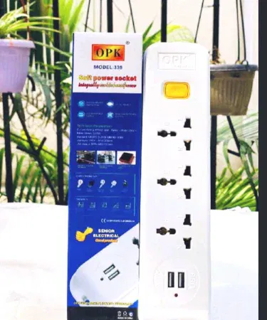 Multi functional power outlet with nine sockets and two USB ports