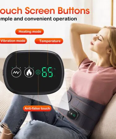 Heating Belt Red Light Hot Compress Heating Vibration Massager Support Back Waist Abdomen Pain Relief Belt