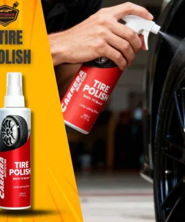 Carrera Tire Polish 200ml with long-lasting wet shine and UV protection for tires, sold in Pakistan.