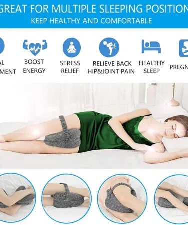 Heart shape orthopedic memory foam knee pillow for side sleepers sold in Pakistan