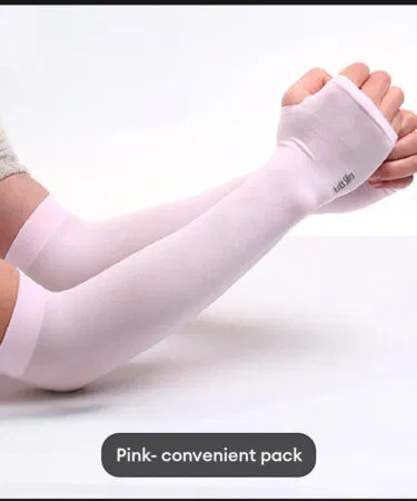 Premium thumb sleeves hand covers in black, skin, blue, pink, and grey for sun protection.