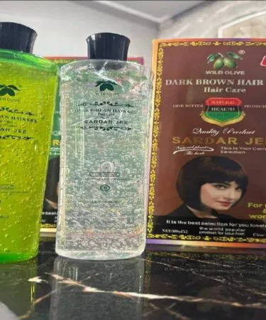 Sardar Jee dark brown hair gel 1000ml pack for long-lasting color in Pakistan