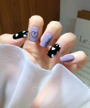 12 Pcs Press On Artificial Nails with Glue | Stylish Nail Art Kit for Women & Girls | No Brand