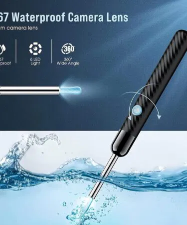 Rechargeable smart wireless ear camera kit for visual ear wax removal with mobile display, sold in Pakistan.