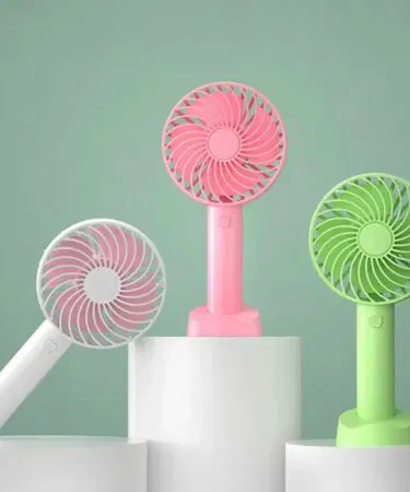 Eternal Classic portable USB mini fan air cooler, rechargeable handheld bladeless fan, multiple colors, sold in Pakistan