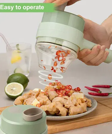 Electric handheld vegetable cutter slicer multifunctional food chopper compact durable easy to use kitchen tool