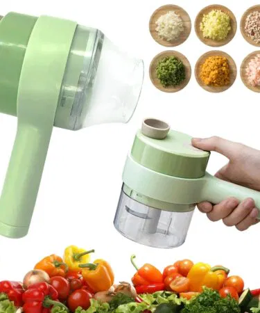 Electric handheld vegetable cutter slicer multifunctional food chopper compact durable easy to use kitchen tool