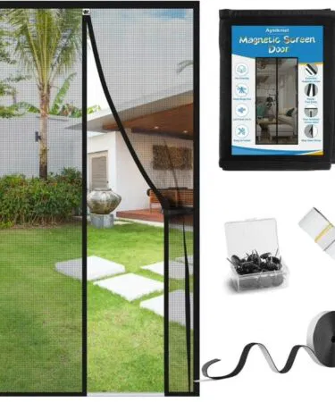 Magnetic mosquito mesh door net with automatic closing for hands-free entry, insect screen for Pakistan