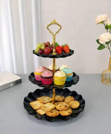 3 Tier Serving Tray Stand for Dry Fruits, Snacks, Desserts, Cakes for Ramadan Eid in Pakistan