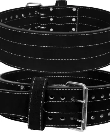 Heavy duty suede leather weightlifting belt for men and women, ideal for intense workouts and powerlifting in Pakistan.