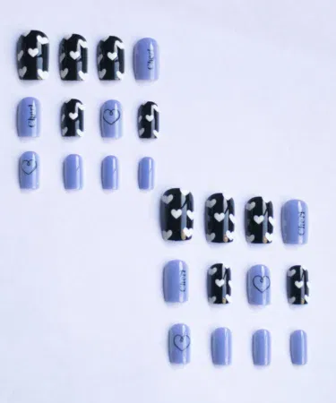 12 Pcs Press On Artificial Nails with Glue | Stylish Nail Art Kit for Women & Girls | No Brand