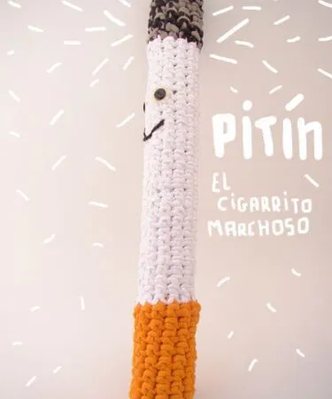 Handmade friendly crochet cigarette amigurumi keychain bag charm sold in Pakistan