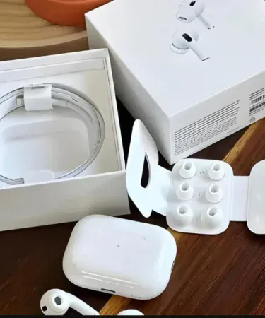 Pro 2 Wireless Earbuds White Bluetooth 5.3 ANC Touch Control Earphones with long battery backup and HD stereo sound.