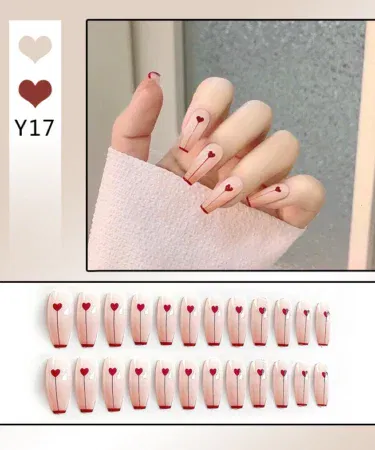Artificial nails for girls, DIY art new design 12 pcs with glue and glue tabs, sold in Pakistan