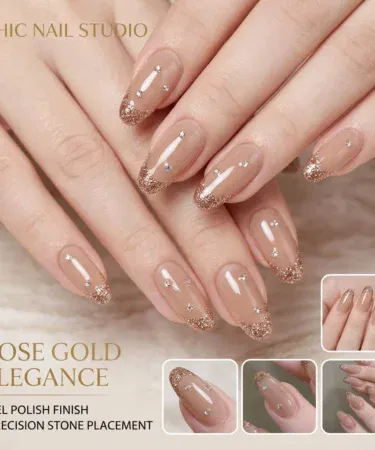 Press On Artificial Nails 12 Pcs Set with Glue | Khareedo