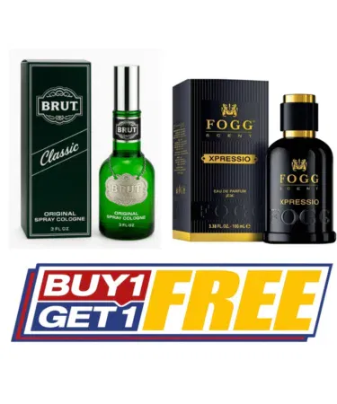 Pack of 2 Perfumes: Black Fog Xpressio & Brut Classic | Khareedo
