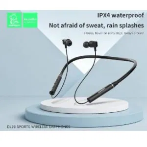 DL19 Sports Wireless Neckband Earphones with Bluetooth 5.2, HD Sound, and long battery life.