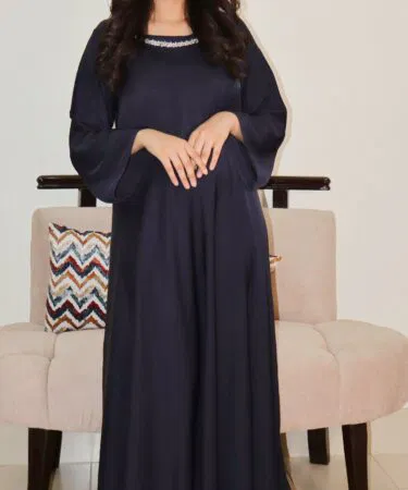 Midnight Blue Silk Maxi Dress | Khareedo