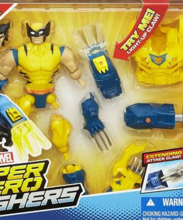 Marvel Super Hero Mashers Wolverine action figure playset for kids, customizable and fun for imaginative play.