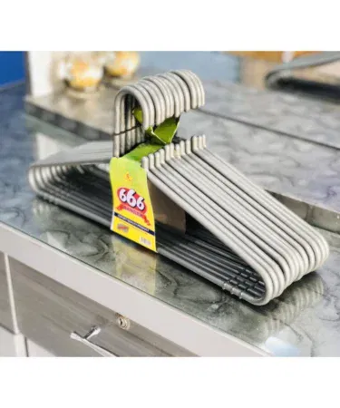 Plastic Hangers - Large Pack of 12 Grey | Khareedo