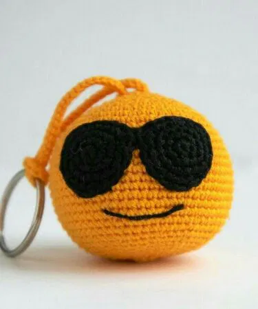Handmade Smiley Crochet Keychain | Khareedo