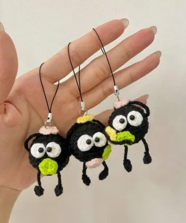 Handcrafted fluffy keychain for keys and bags, a stylish accessory sold in Pakistan