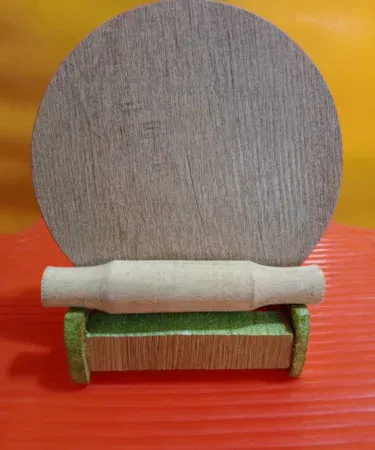 Baby Chakla Belna with Stand Wooden Chapati Rolling Board and Pin 3Pcs Set for kids in Pakistan
