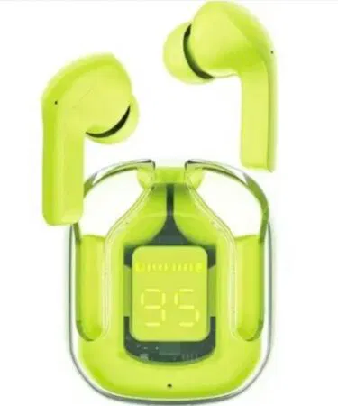 Air 31 TWS transparent Bluetooth earbuds with sweat-proof feature, compatible with Android.