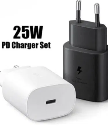 Original Samsung S21 S20 25W Super Fast Charger with USB Type C PD Double Type C Cable for Galaxy