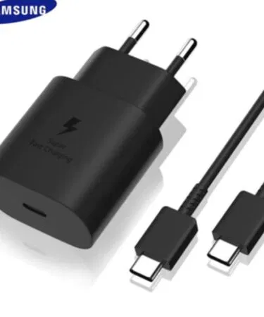 Original Samsung S21 S20 25W Super Fast Charger with USB Type C PD Double Type C Cable for Galaxy