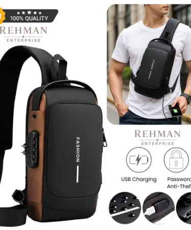 SecureLock anti-theft travel backpack with USB charging port, durable, spacious, comfortable, stylish, sold in Pakistan