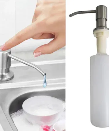 Stainless steel 350ml liquid soap dispenser pump for kitchen sink