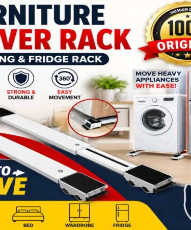 Adjustable heavy-duty furniture mover rack with wheels for appliances, sold in Pakistan