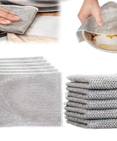 5 Pcs Dishwasher & Kitchen Cleaning Cloths, reusable, microfiber, stainless steel wire mesh, for sale in Pakistan