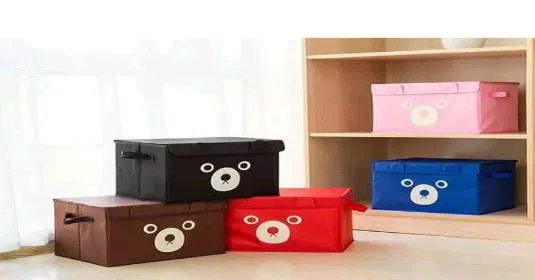 Panda design fabric storage box, random color, unisex, sold on Khareedo Pakistan