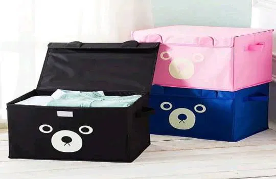 Panda design fabric storage box, random color, unisex, sold on Khareedo Pakistan