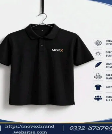 MoveX Premium Lycra Cotton Polo Shirt for Men in Black, Red, Blue, comfortable fit, sold in Pakistan