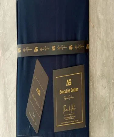 Navy blue executive cotton unstitched men's fabric for Shalwar Kameez sold in Pakistan