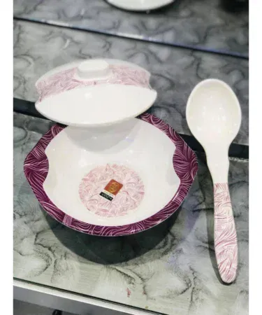 Melamine Serving Bowl with Lid & Spoon | Khareedo