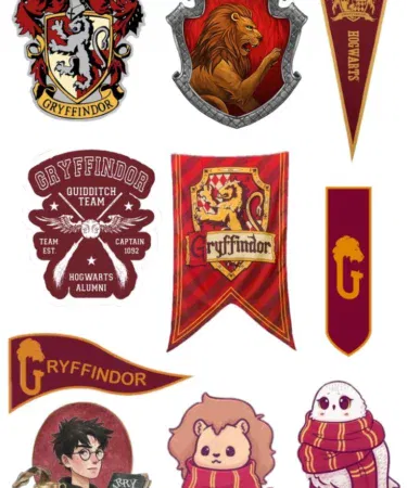 Gryffindor Harry Potter sticker sheet for laptops, mobiles, and scrapbooks, available in Pakistan