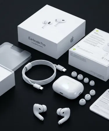 Earbuds Pro 2nd Generation Bluetooth 5.3 Black White with Deep Bass and Touch Control sold in Pakistan