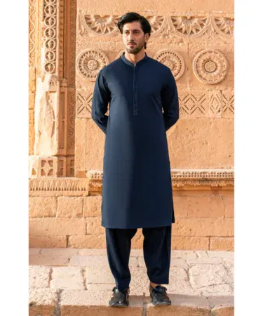 Men's unstitched wash & wear plain shalwar kameez suit, soft and comfortable fabric for men in Pakistan.