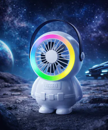 Astro Series Astronaut Fan - USB Rechargeable RGB Light | Khareedo