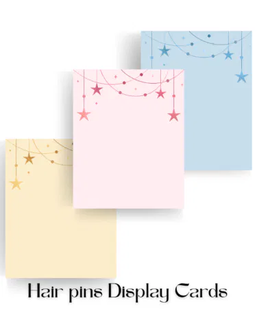 30 Pcs Cute Star Theme Pastel Hair Accessory Display Cards for Small Businesses in Pakistan